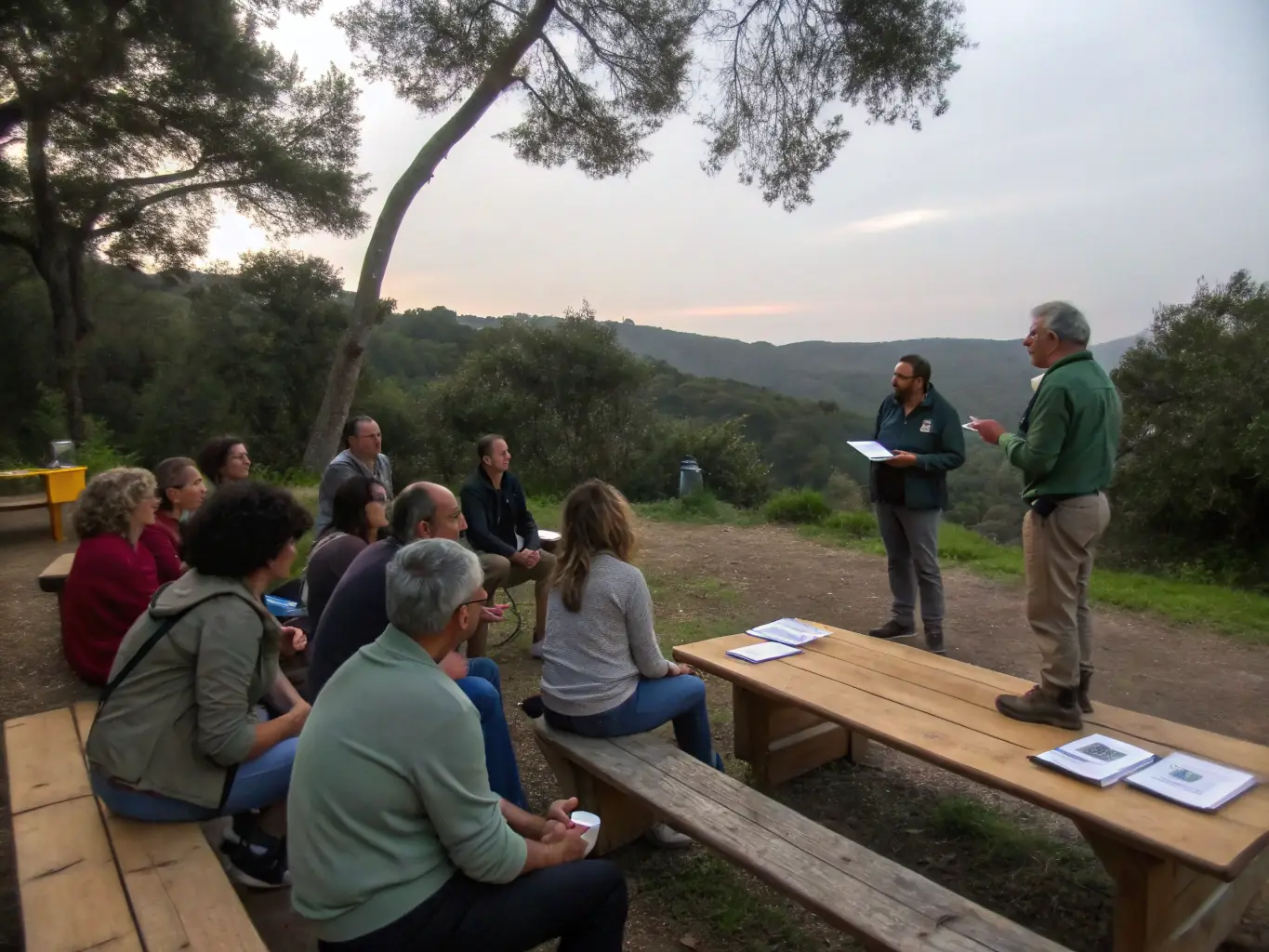 A photograph of community members participating in a workshop on wildlife conservation, highlighting the educational initiatives of SOCIETE DE CHASSE COMMUNALE D ESTIVAUX.